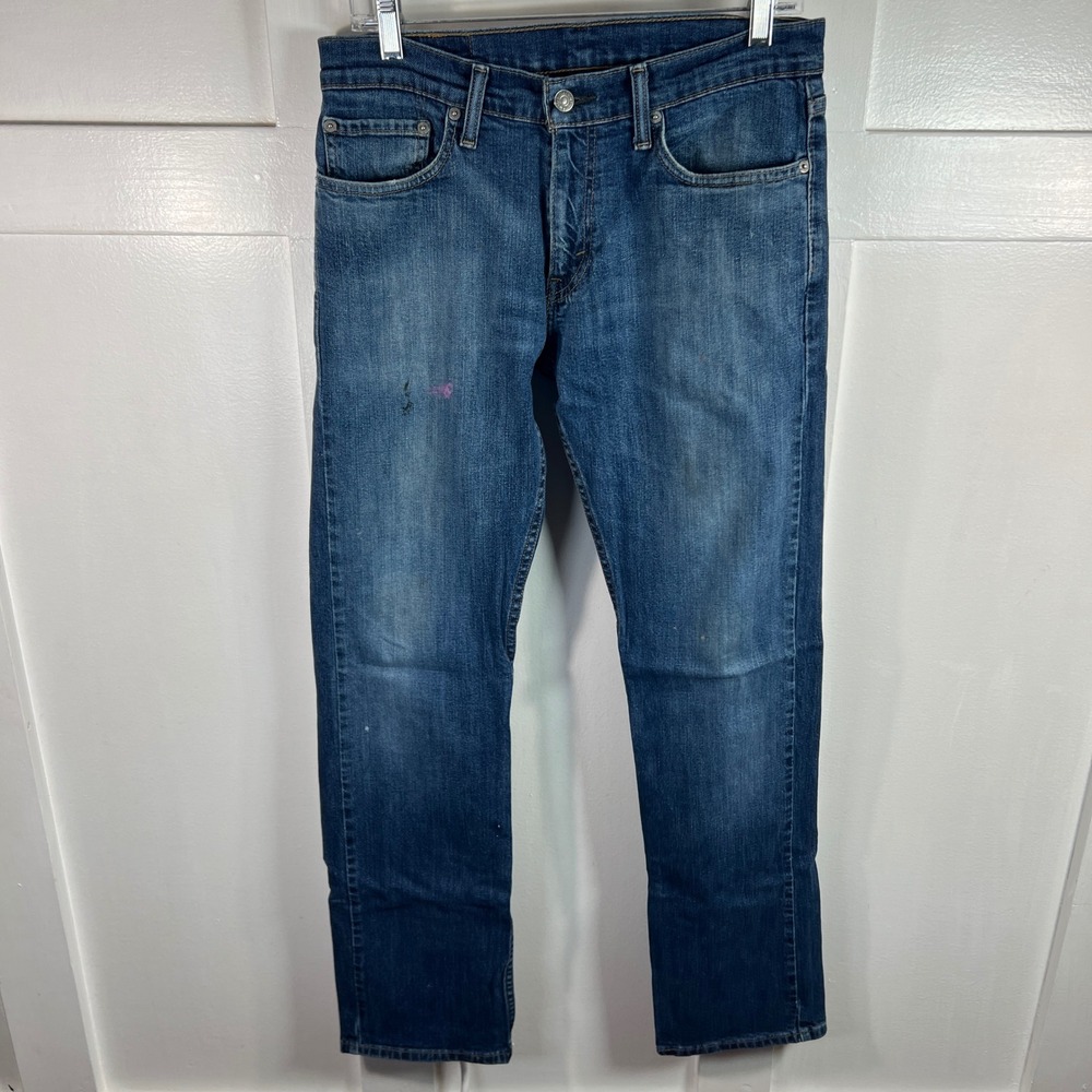 Levi Strauss 514 Straight Fit Blue Denim Jeans Mens 32x34 Medium Wash